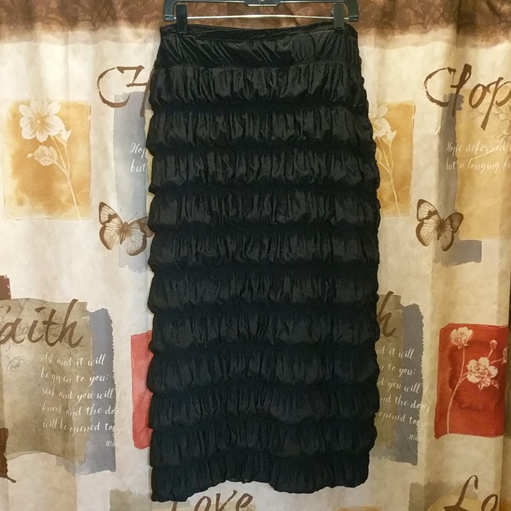 Black ruffle skirt